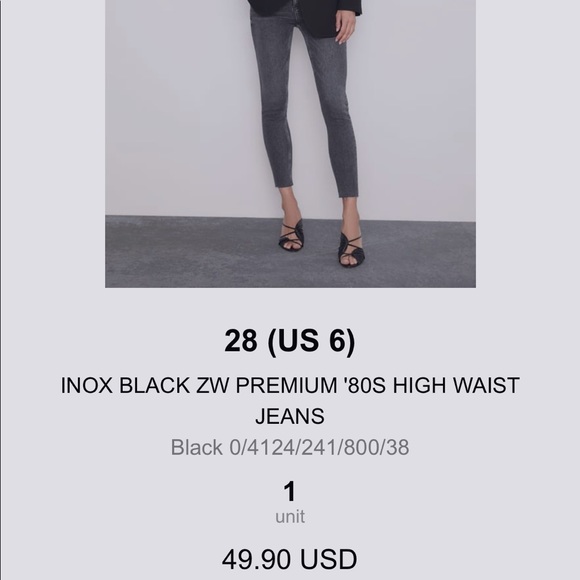 Zara dark gray high rise jeans - Picture 5 of 5